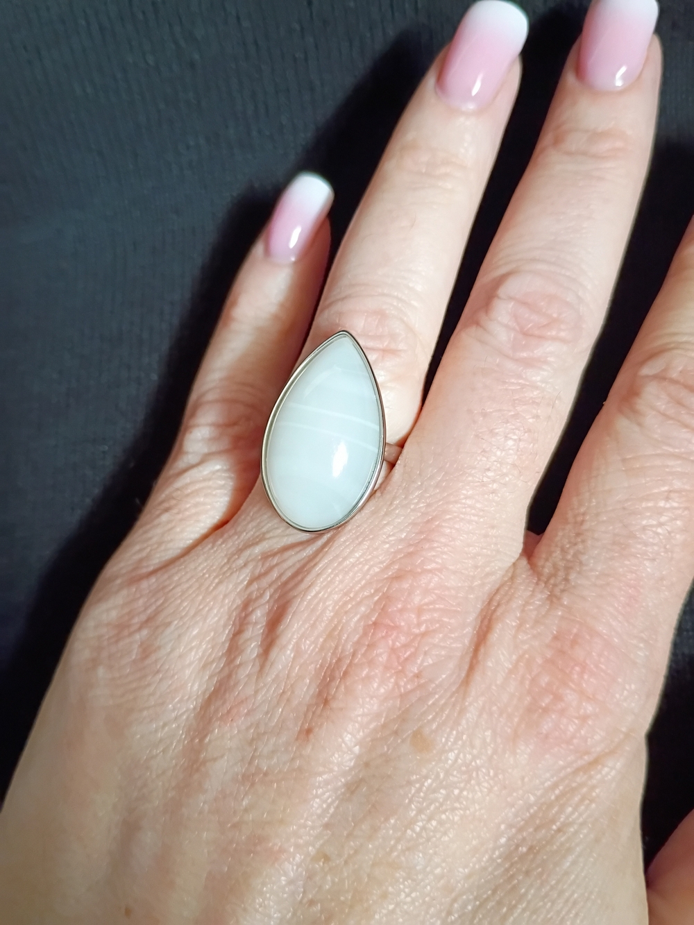 Elegant Teardrop White Stone Ring - Women's Jewelry